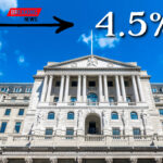 Bank of England, an arrow pointing towards 4.5% and Breaking News