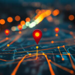 A digitial map with a location pin