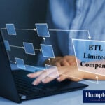 A person on a laptop with digitial images showing Buy To Let Company