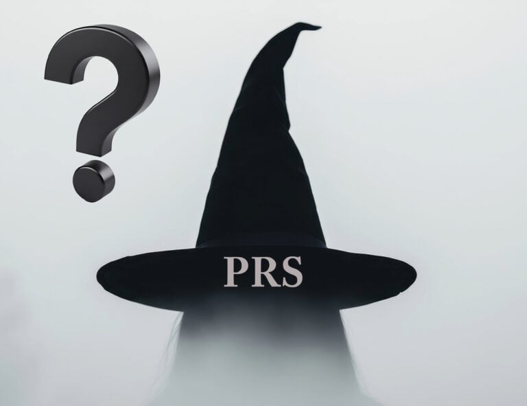 A witches hat with PRS and a question mark