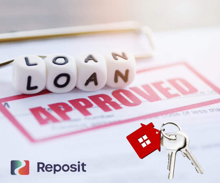 Approved tenancy documents, keys on a keyring and the words Loan on white small blocks