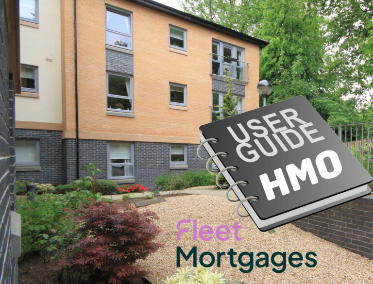 A House in Multiple Occupation, Fleet Mortgage logo and User guide HMO sign