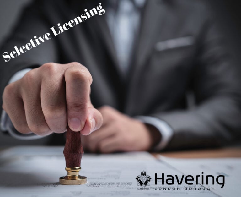 A businessman stamping papers, Selective licensing