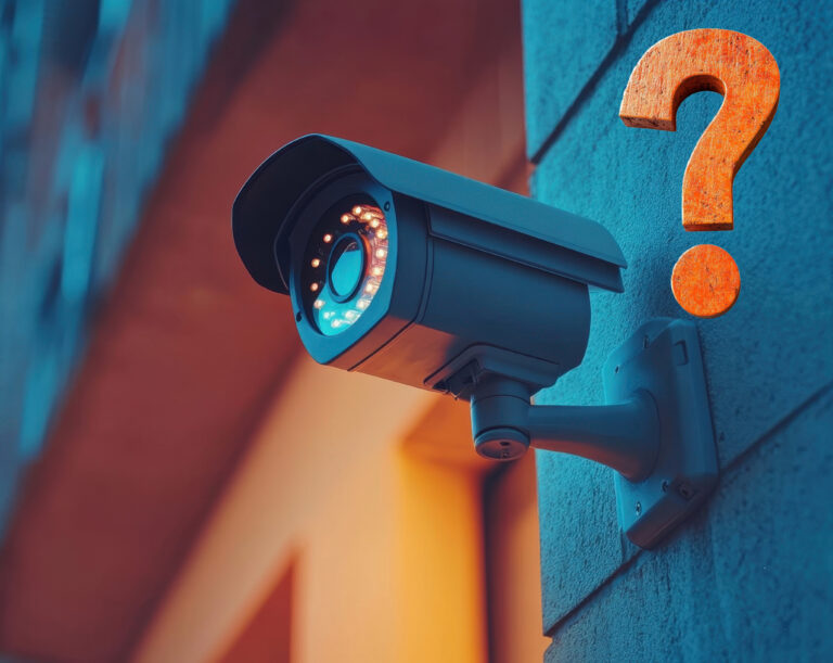 Security camera and a question mark