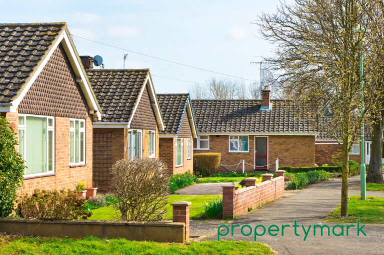 Row of bungalows in a street
