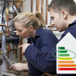 People working on a plumbing devise and EPC graph