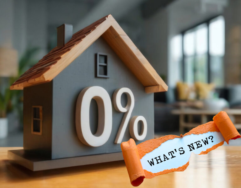 A model house with a 0% sign