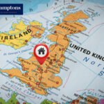 Map of UK with a location point in the North