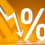 Falling interest rate arrow symbolising lower BTL mortgage rates for UK landlords