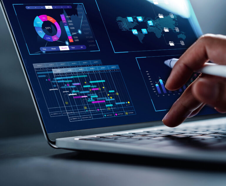 laptop with financial software