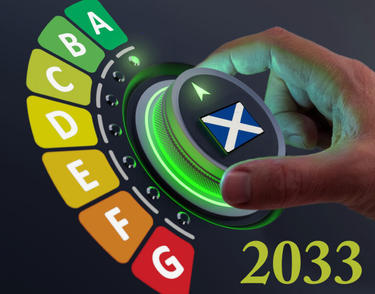 A hand turning a X button against EPC graph and text 2033 on black background