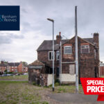 A house in need of repair, set against a background of a housing estate, with the word 'Special Price' displayed.