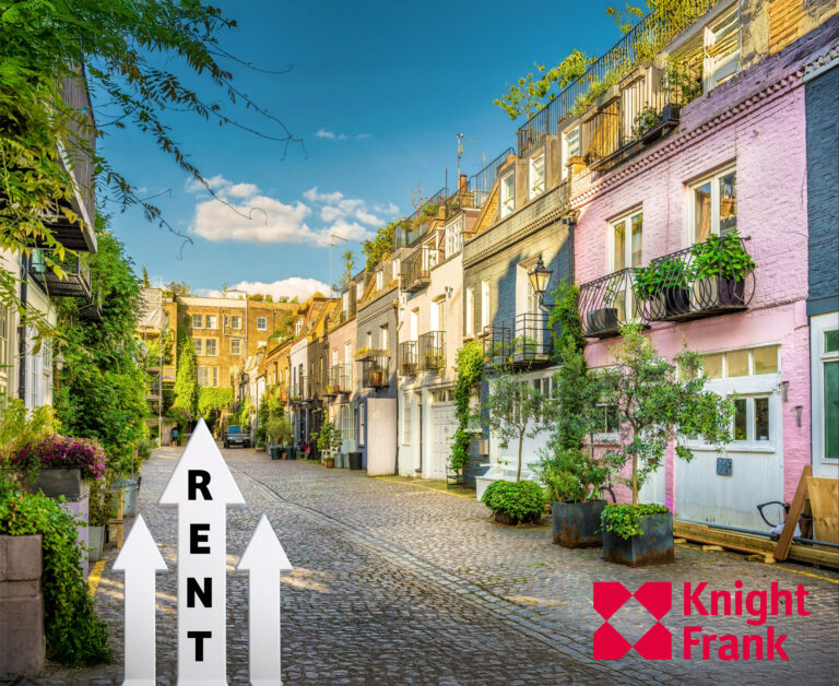 Notting hill with up arrows and rent wording