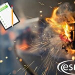 Electrical socket fire with checklist symbolising landlord safety compliance