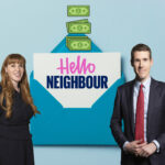Matthew pennycook and Angela Rayner images over a letter from Hellp Neighbour with cash coming from the top