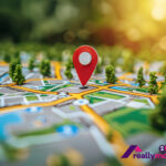 Location pin on an area