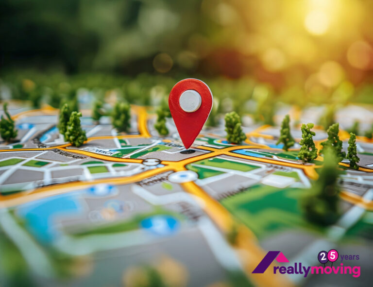 Location pin on an area