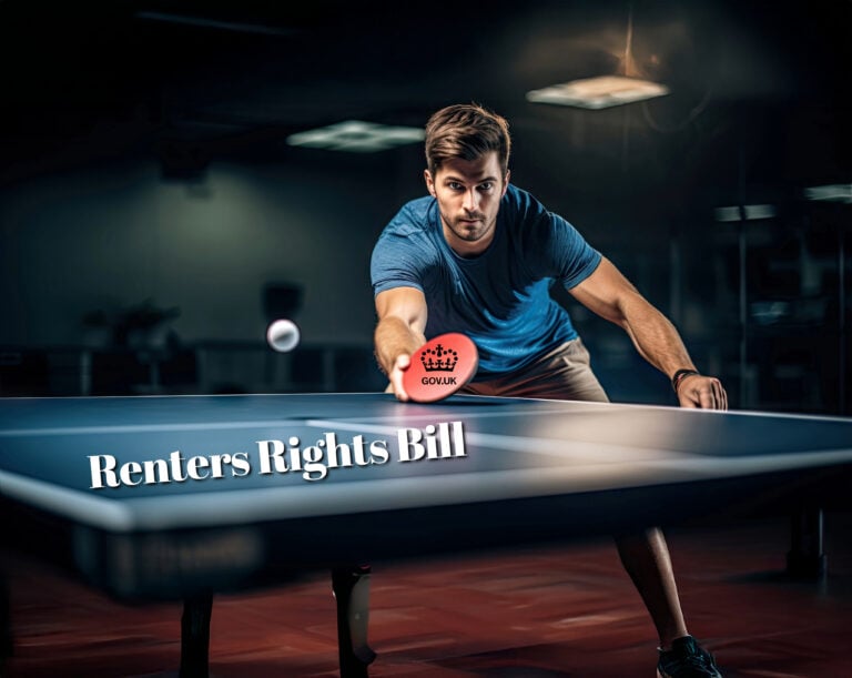 Man playing ping pong with the renters rights bill wording