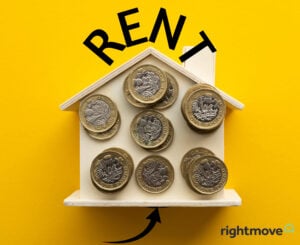 Model house made of pound coins symbolising rising UK rent costs