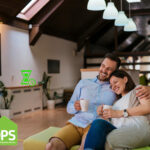 Couple drinking coffee comfortable in a lounge