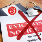 Labour campaign against Section 21 eviction notices with keys and housing symbol.