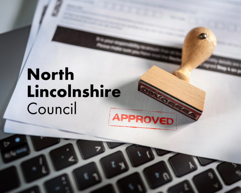 Council document stamped approved with North Lincolnshire Council text.
