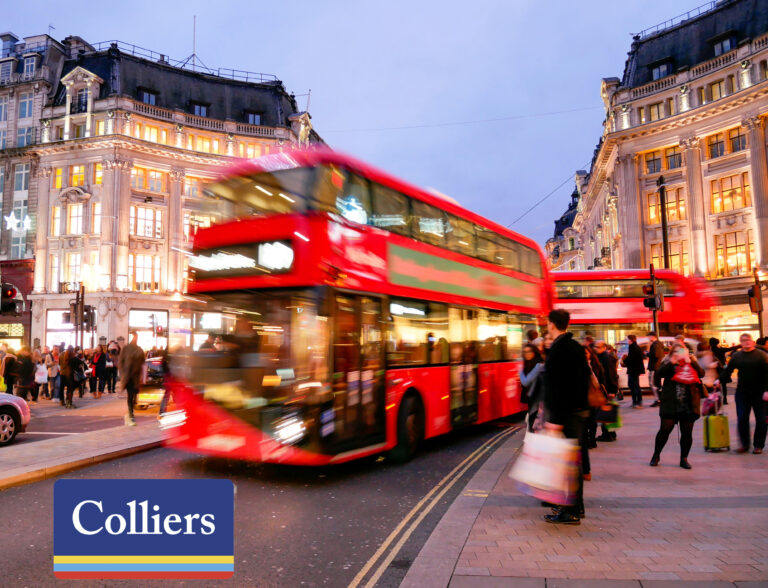 London busy with a bus