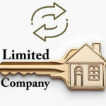 Gold key shaped like a house representing landlords shifting to limited company property ownership