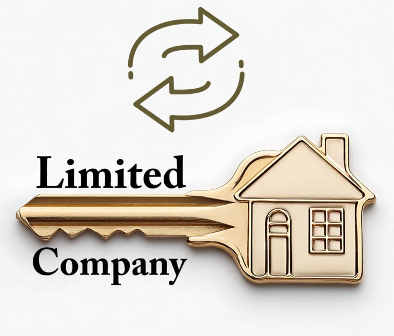 Gold key shaped like a house representing landlords shifting to limited company property ownership