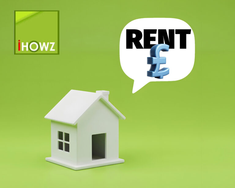 Model house with rent symbol highlighting UK rental market trends