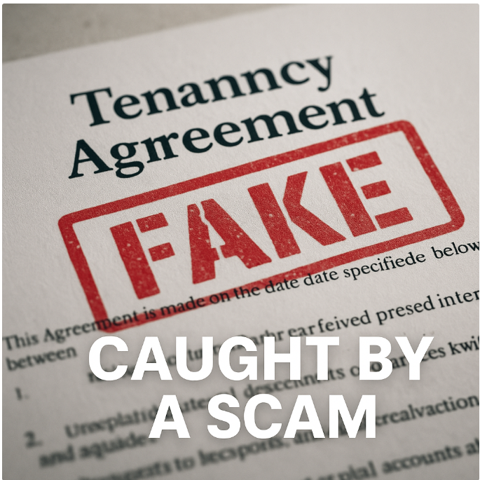 Fake tenancy agreement warning about rental scams targeting landlords