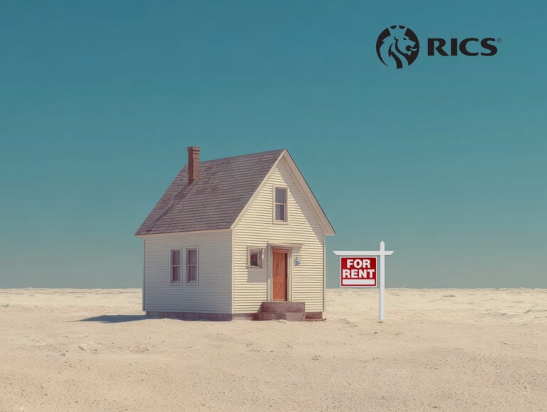 Small house with “For Rent” sign symbolizing UK rental market decline