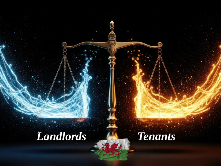 Scales of justice balancing landlords and tenants in Wales housing debate