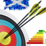 Target with arrows symbolising Scotland’s energy-efficiency goals and EPC rating challenges