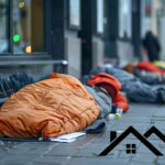 People sleeping rough on a city street highlighting homelessness crisis
