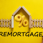 House outline with percentage symbol representing remortgage deals for landlords