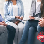 Group discussion during a confidential landlord support session.