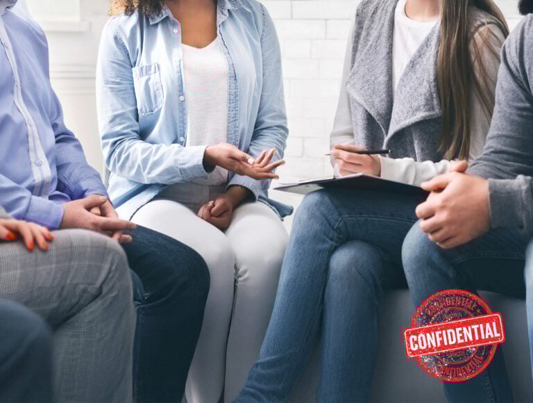 Group discussion during a confidential landlord support session.