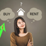 Woman deciding between buying or renting a home amid rising UK property costs
