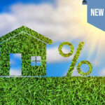 Green house and percentage symbol representing eco-friendly buy-to-let mortgage offers.