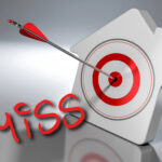 Arrow hitting target with the word “miss” symbolizing failure to meet housing goals