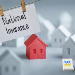National Insurance tax concept with miniature houses representing property and rental income.