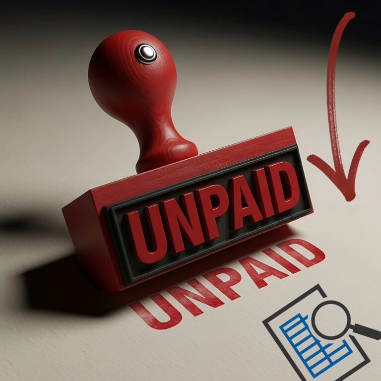 Red “unpaid” stamp symbolising rising scrutiny on tenant arrears and affordability checks under the Renters’ Rights Act.