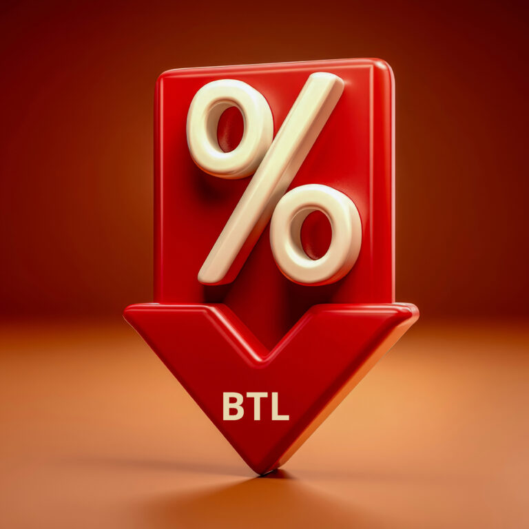 BTL interest rate reduction illustrated with a downward percentage arrow