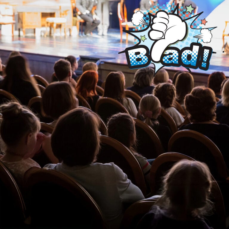 Audience watching a theatre performance criticised as poorly received