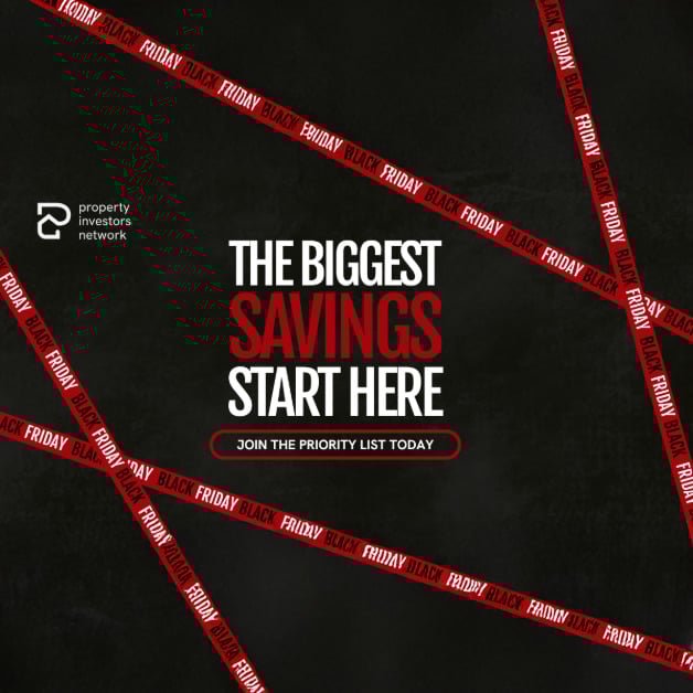 Black Friday promotion for Property Investors Network encouraging early sign-ups for priority list.