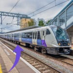 Elizabeth line train at station illustrating rising rents along the route