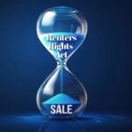 Hourglass symbolizing limited time for landlords to sell before the Renters’ Rights Act takes effect.