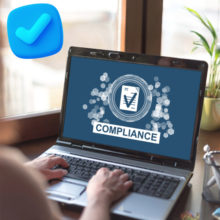 Laptop showing compliance checklist reminding landlords of legal rental responsibilities