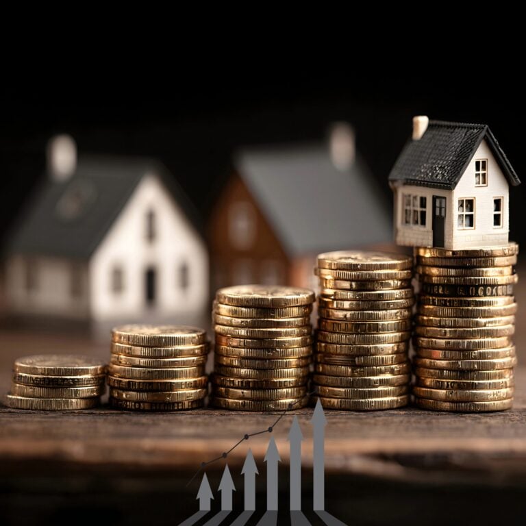 Image of houses and coins to show property market is resilient